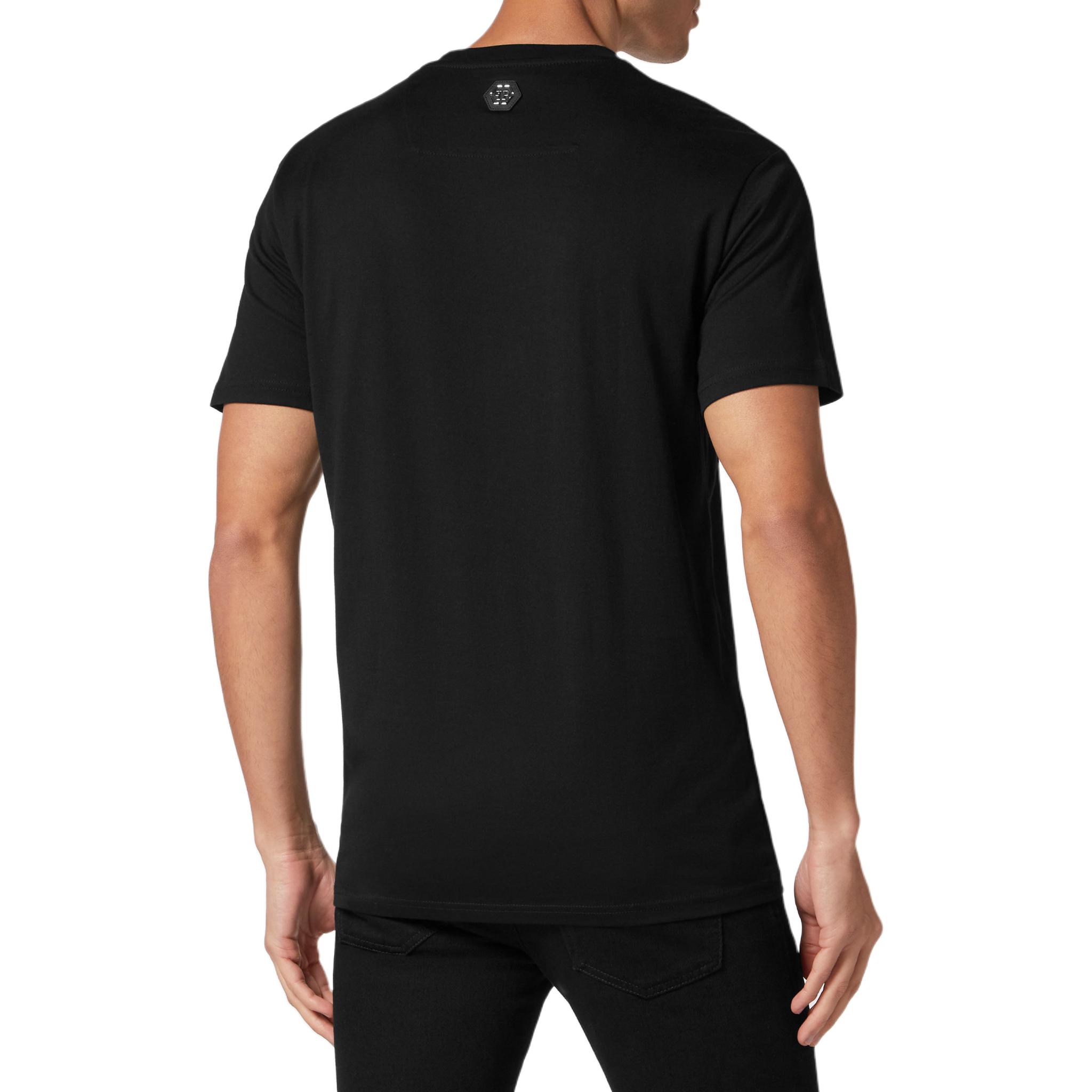 Purchase PHILIPP PLEIN 黑色骷髏標誌印花短袖圓領T恤 PADC-MTK7262-PJY002N-02