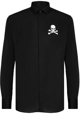 필립 플레인 블랙 스컬 자수 긴팔 버튼업 셔츠 A19C-MRP1078-PTE012N-02 Buy 필립 플레인 블랙 스컬 자수 긴팔 버튼업 셔츠 A19C-MRP1078-PTE012N-02