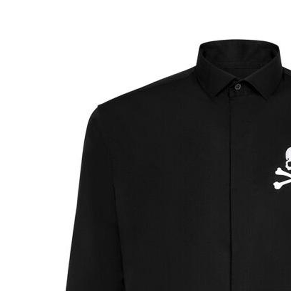 Details for 필립 플레인 블랙 스컬 자수 긴팔 버튼업 셔츠 A19C-MRP1078-PTE012N-02