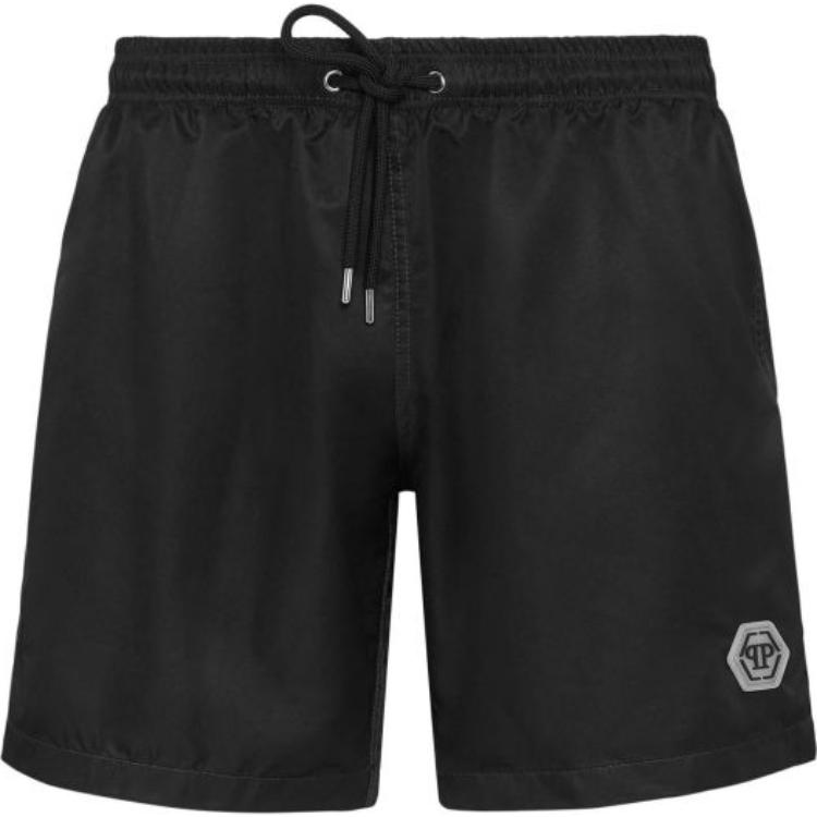 Order PHILIPP PLEIN 黑色彈性休閒短褲 SABC-MMT0299-PTE003N-02