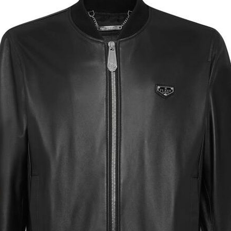 Details for PHILIPP PLEIN 黑色拉鏈長袖外套夾克。 AAAC-MLB1421-PLE010N-02