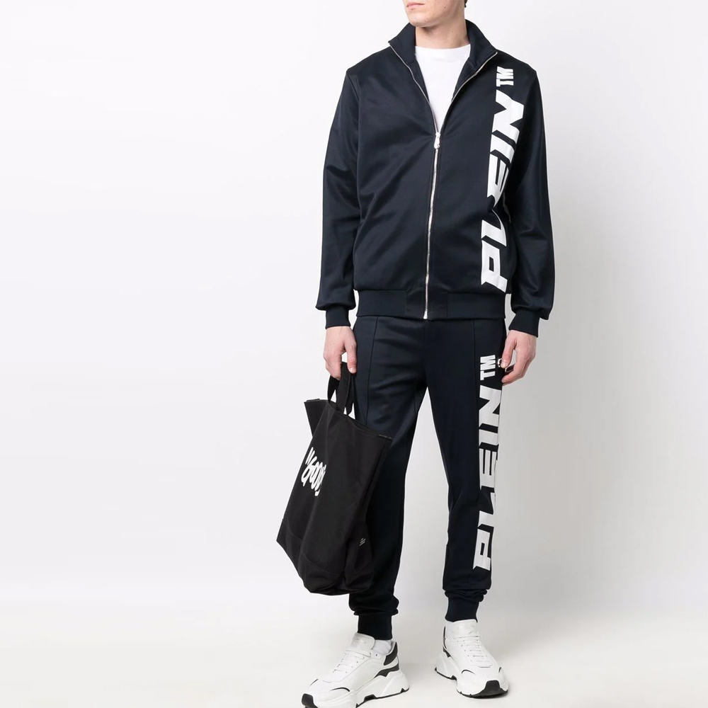 Lookbook フィリッププレイン ジップカラー＆ロゴデザイン付きカジュアルトラックスーツ PAAC-MJJ0319-PJO002N-02