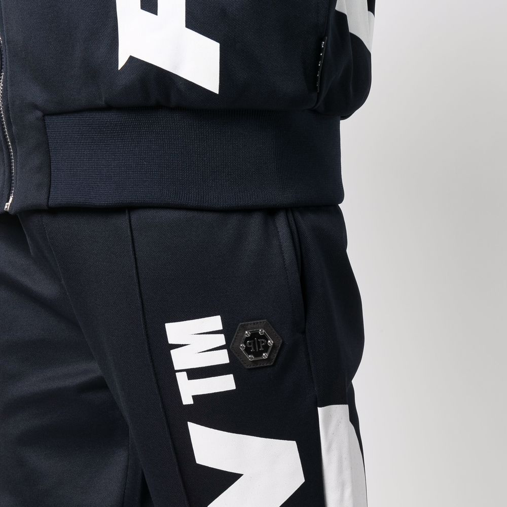 Sizing フィリッププレイン ジップカラー＆ロゴデザイン付きカジュアルトラックスーツ PAAC-MJJ0319-PJO002N-02