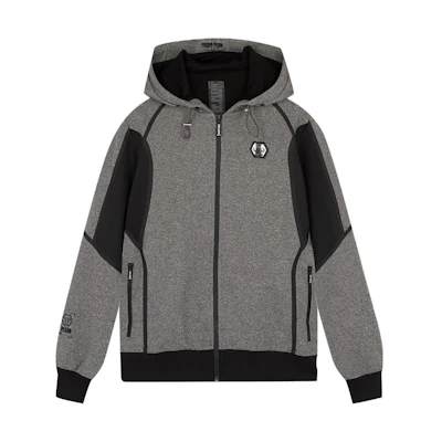 PHILIPP PLEIN Contrast Logo Hoodie Jacket - Gray. S19C-MJB0874-PJO002N-10