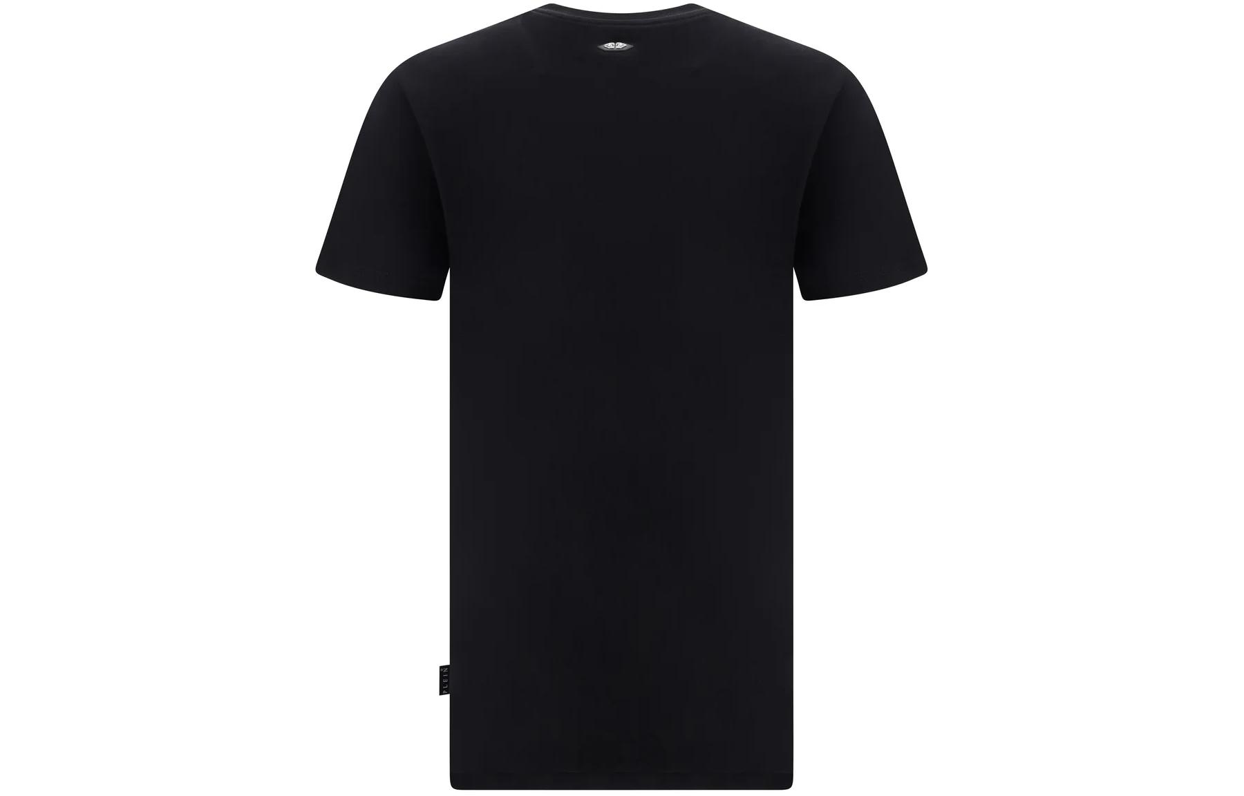 Lookbook PHILIPP PLEIN Kaos Hitam Slim Fit Pola Geometris Leher Bulat AACC-MTK6594-PJY002N-02