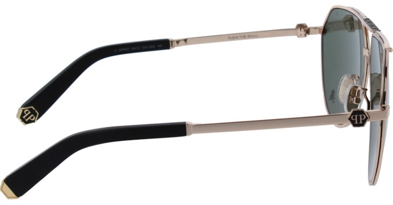 Philipp Plein 金色骷髏飛行員太陽眼鏡,義大利製造 適合駕駛與戶外活動。 SPP007M0302 Sizing Philipp Plein 金色骷髏飛行員太陽眼鏡,義大利製造 適合駕駛與戶外活動。 SPP007M0302