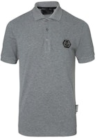 PHILIPP PLEIN Grey Polo T-Shirt with Letter Print Design. S19C-MTK3005-PJY002N-10 PHILIPP PLEIN Grey Polo T-Shirt with Letter Print Design. S19C-MTK3005-PJY002N-10