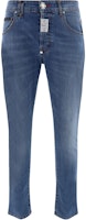 PHILIPP PLEIN Low-Waist Slim Straight Blue Denim Jeans MDT3551PDE004N07BS PHILIPP PLEIN Low-Waist Slim Straight Blue Denim Jeans MDT3551PDE004N07BS