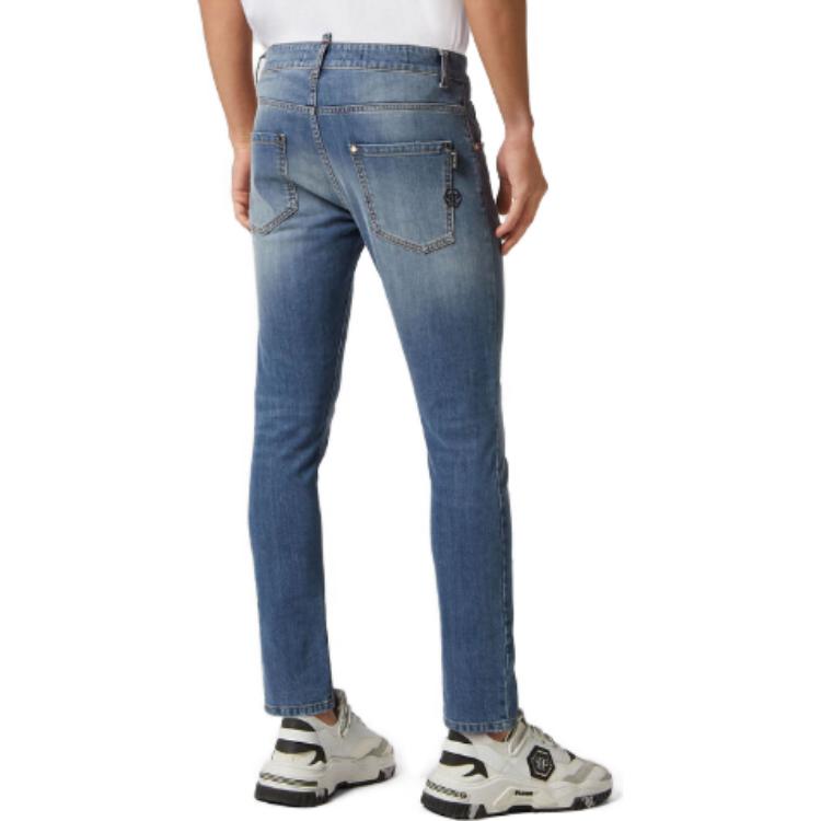 Purchase PHILIPP PLEIN Vaqueros Ajustados Slim Straight Azul de Tiro Bajo MDT3551PDE004N07BS