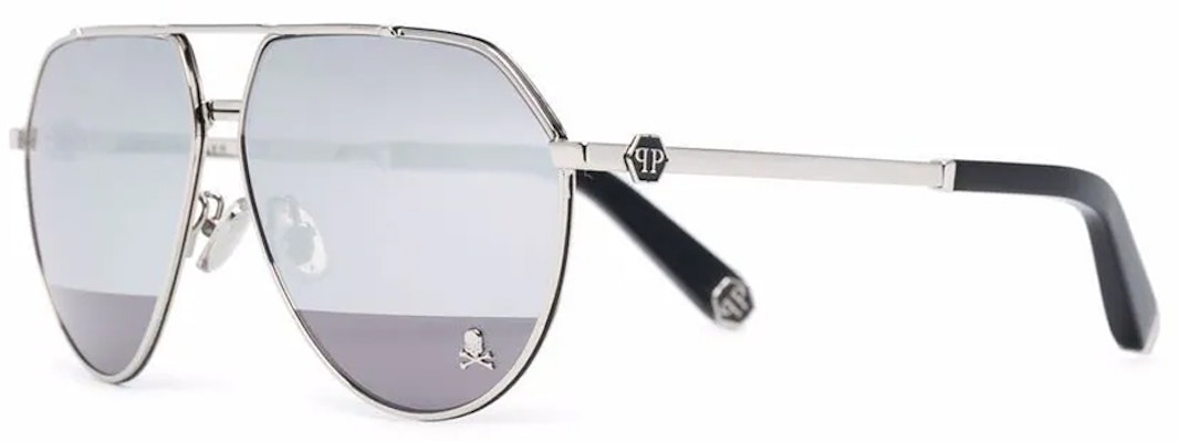PHILIPP PLEIN 銀色飛行員墨鏡 金屬標誌醋酸框架 墨鏡 潮流款式 PABAMES0136PXV037N Order PHILIPP PLEIN 銀色飛行員墨鏡 金屬標誌醋酸框架 墨鏡 潮流款式 PABAMES0136PXV037N
