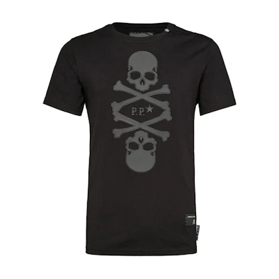 PHILIPP PLEIN Skull Print Crewneck T-Shirt Black P18C-MTK1912-PJY002N-0202