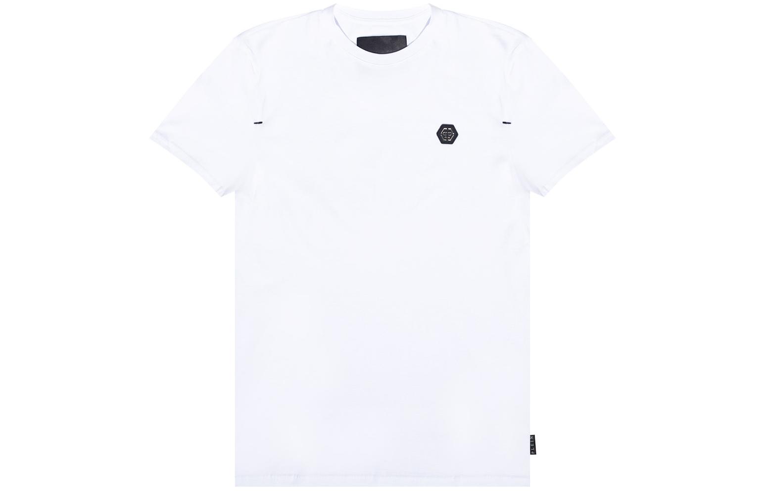 PHILIPP PLEIN  Solid Color Logo Patch Casual T-Shirt FAAC-MTK4855-PJY002N-01
