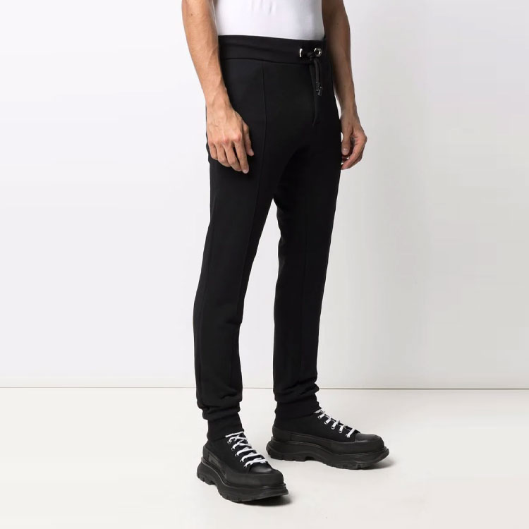 Purchase PHILIPP PLEIN 黑色純色徽標貼布運動褲 FAACMJT1869PJO002N-02