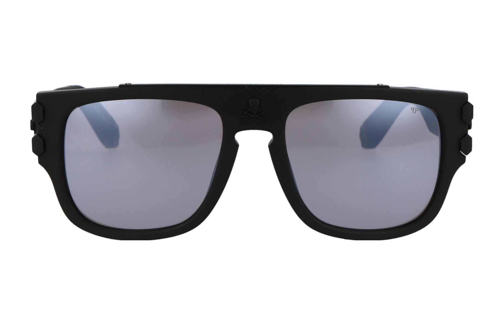 Lookbook PHILIPP PLEIN 方形太陽眼鏡 黑色 - 時尚獨特 SPP011W703M