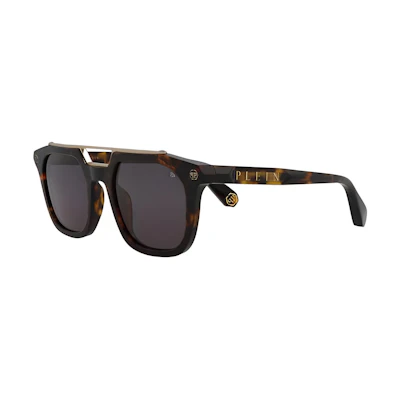 Philipp Plein Titanium Rectangular Sunglasses Tortoiseshell Frame SPP001M510722