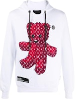 PHILIPP PLEIN White Bear Hoodie Pullover Sweatshirt Casual Style F20C-MJB2068-PJO002N-05 PHILIPP PLEIN White Bear Hoodie Pullover Sweatshirt Casual Style F20C-MJB2068-PJO002N-05