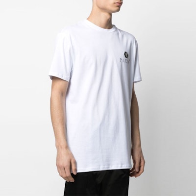 フィリッププレイン 白 ロゴプリント カジュアル 半袖 Tシャツ PAAC-MTK5119-PJY002N-01 Shop フィリッププレイン 白 ロゴプリント カジュアル 半袖 Tシャツ PAAC-MTK5119-PJY002N-01