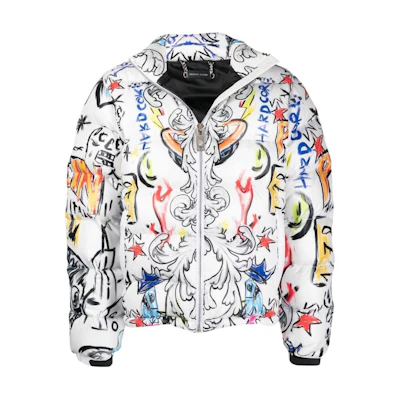 PHILIPP PLEIN All-Over Print Zip-Up Jacket Unisex White FABCMRB2020PNY002NWHITE