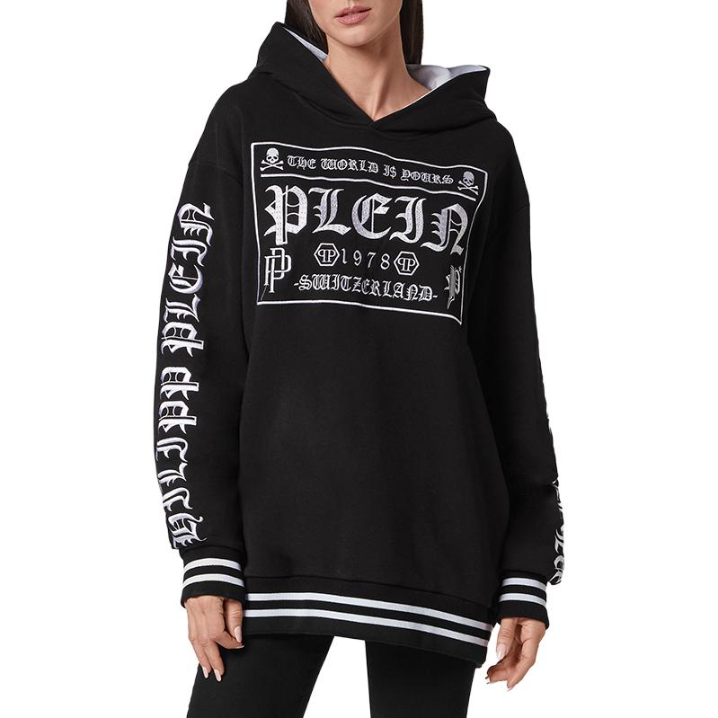 Details for 菲利普普莱因字母印花男女连帽衫黑色 PABC-UJB0084-PJO002N-02