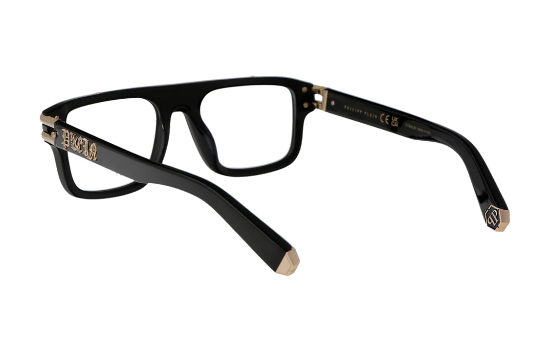 Purchase PHILIPP PLEIN 男士黑色方形醋酸光學眼鏡附品牌標誌裝飾 VPP021V0700