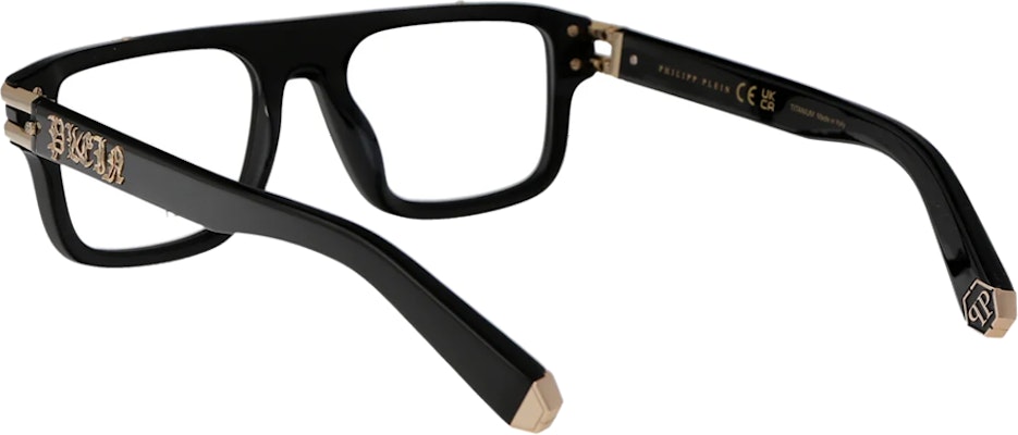 PHILIPP PLEIN 男士黑色方形醋酸光學眼鏡附品牌標誌裝飾 VPP021V0700 Purchase PHILIPP PLEIN 男士黑色方形醋酸光學眼鏡附品牌標誌裝飾 VPP021V0700