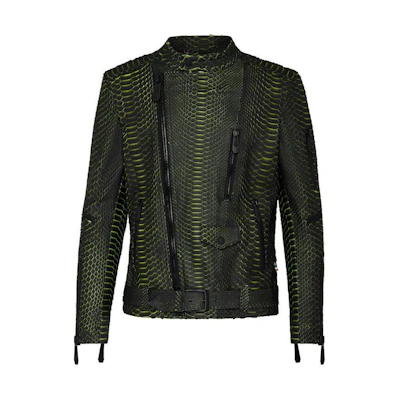 PHILIPP PLEIN Black Animal Print Zip-Up Jacket P20C-MLB1098-PLE029P-0209