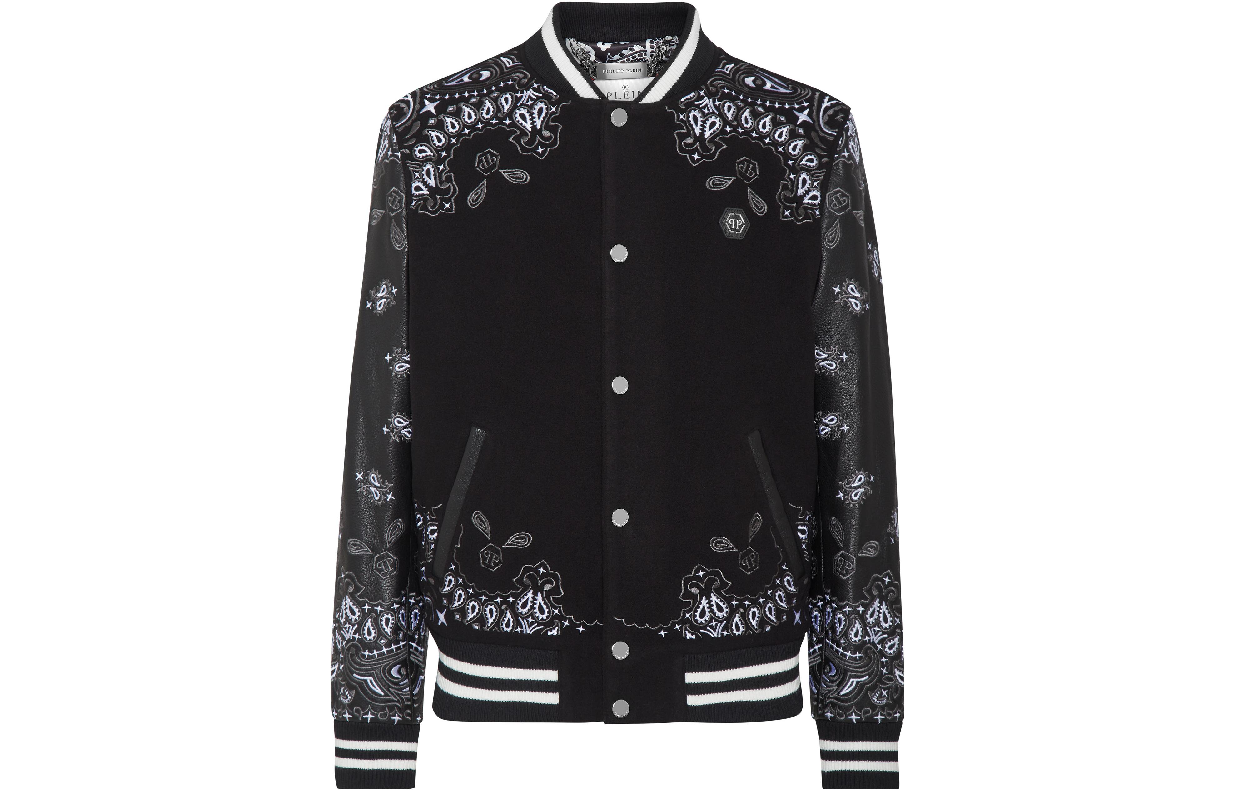 PHILIPP PLEIN Black Full Print Bomber Jacket FACC-MLB1757-PLE131N-02