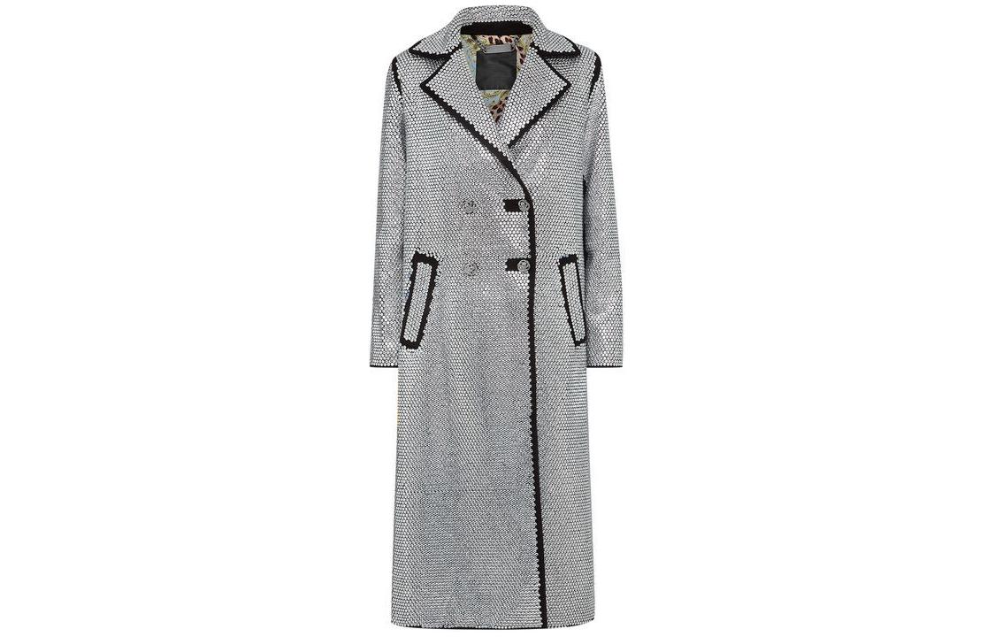 PHILIPP PLEIN Black Glossy Double-Breasted Long Blazer Unisex FABC-WRA0515-PTE003N-02