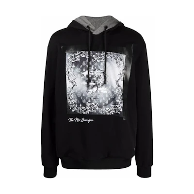 PHILIPP PLEIN Black Hoodie with Logo Print and Letter Pattern FAAC-MJB2480-PJO002N-02