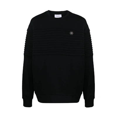 PHILIPP PLEIN Black Logo Crewneck Long Sleeve Sweatshirt FACC-MJO1056-PJO002N-02