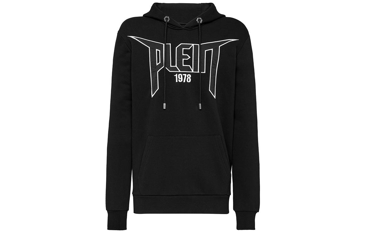 PHILIPP PLEIN Black Logo Print Casual Hoodie Long Sleeve PAAC-MJB2471-PJO002N-02