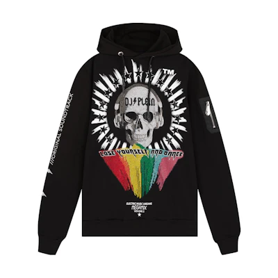 PHILIPP PLEIN Black Logo Print Graphic Hoodie P19C-MJB1067-PJO002N-02