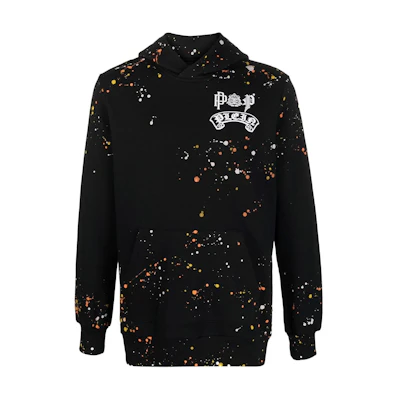 PHILIPP PLEIN Black Paint-Splatter Print Hoodie SABC-MJB2630-PJO002N-02