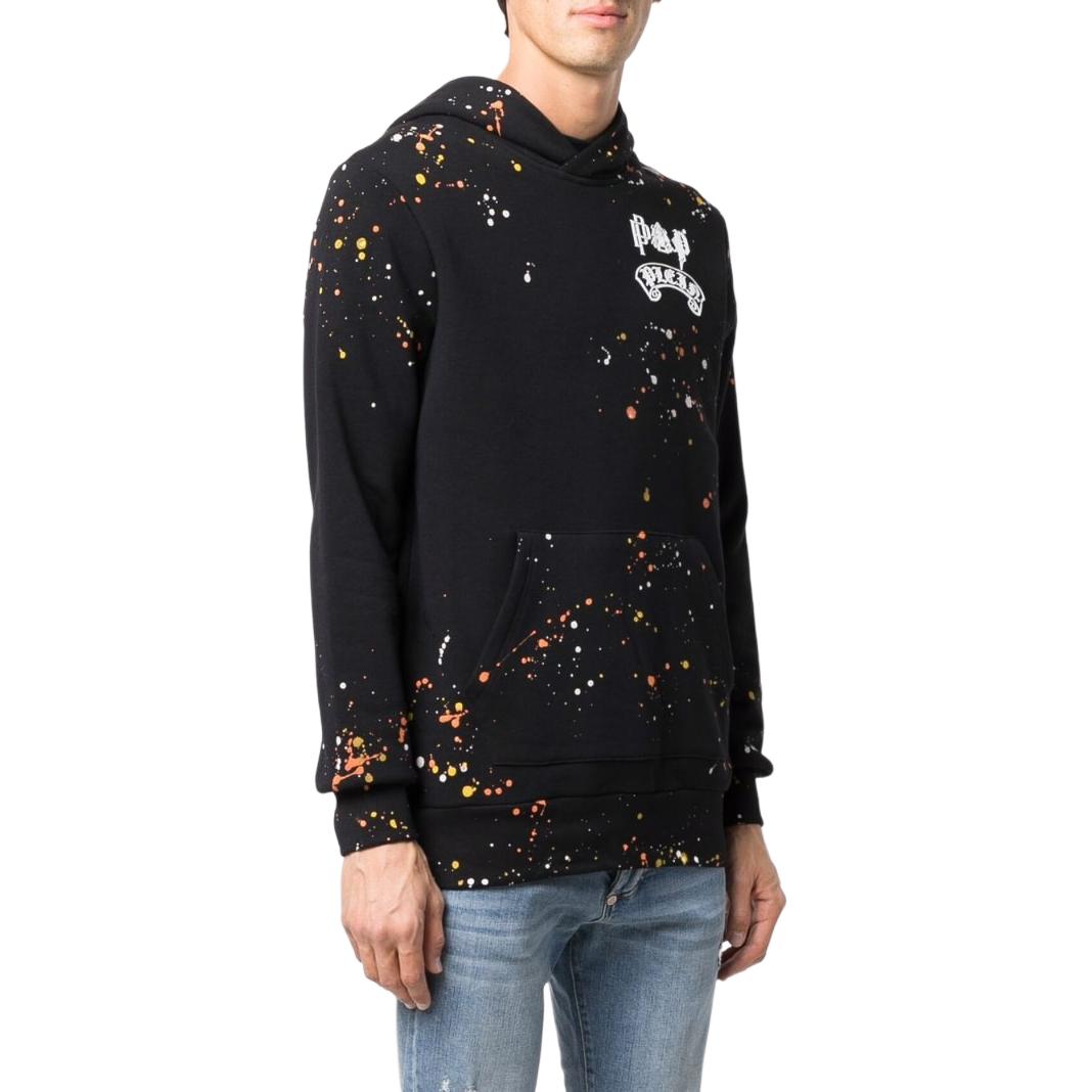 Purchase 菲利普普莱因黑色泼墨印花连帽衫 SABC-MJB2630-PJO002N-02