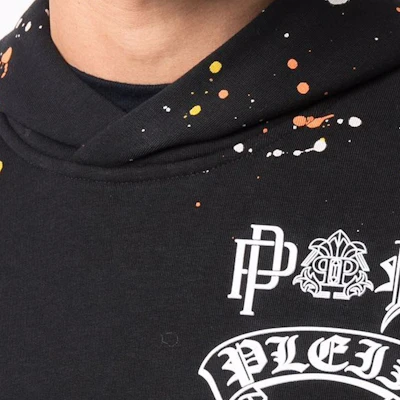 菲利普普莱因黑色泼墨印花连帽衫 SABC-MJB2630-PJO002N-02 Details for 菲利普普莱因黑色泼墨印花连帽衫 SABC-MJB2630-PJO002N-02