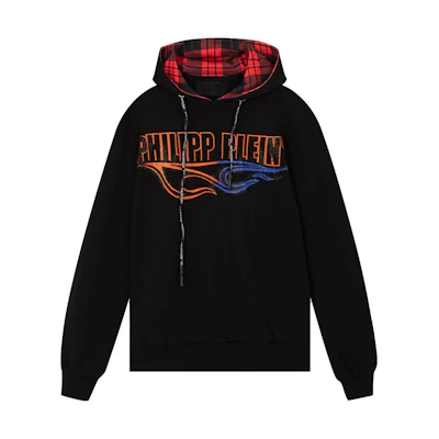 PHILIPP PLEIN Black Rhinestone Logo Print Hoodie A19C-MJB1483-PJO002N-02