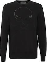 PHILIPP PLEIN Black Skull Print Crewneck Pullover Long-Sleeve Sweatshirt SABC-MKO1093-PKN002N-02 PHILIPP PLEIN Black Skull Print Crewneck Pullover Long-Sleeve Sweatshirt SABC-MKO1093-PKN002N-02