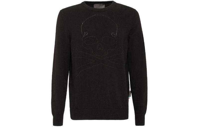 Order 菲利普普莱因 黑色骷髅印花圆领长袖卫衣 SABC-MKO1093-PKN002N-02