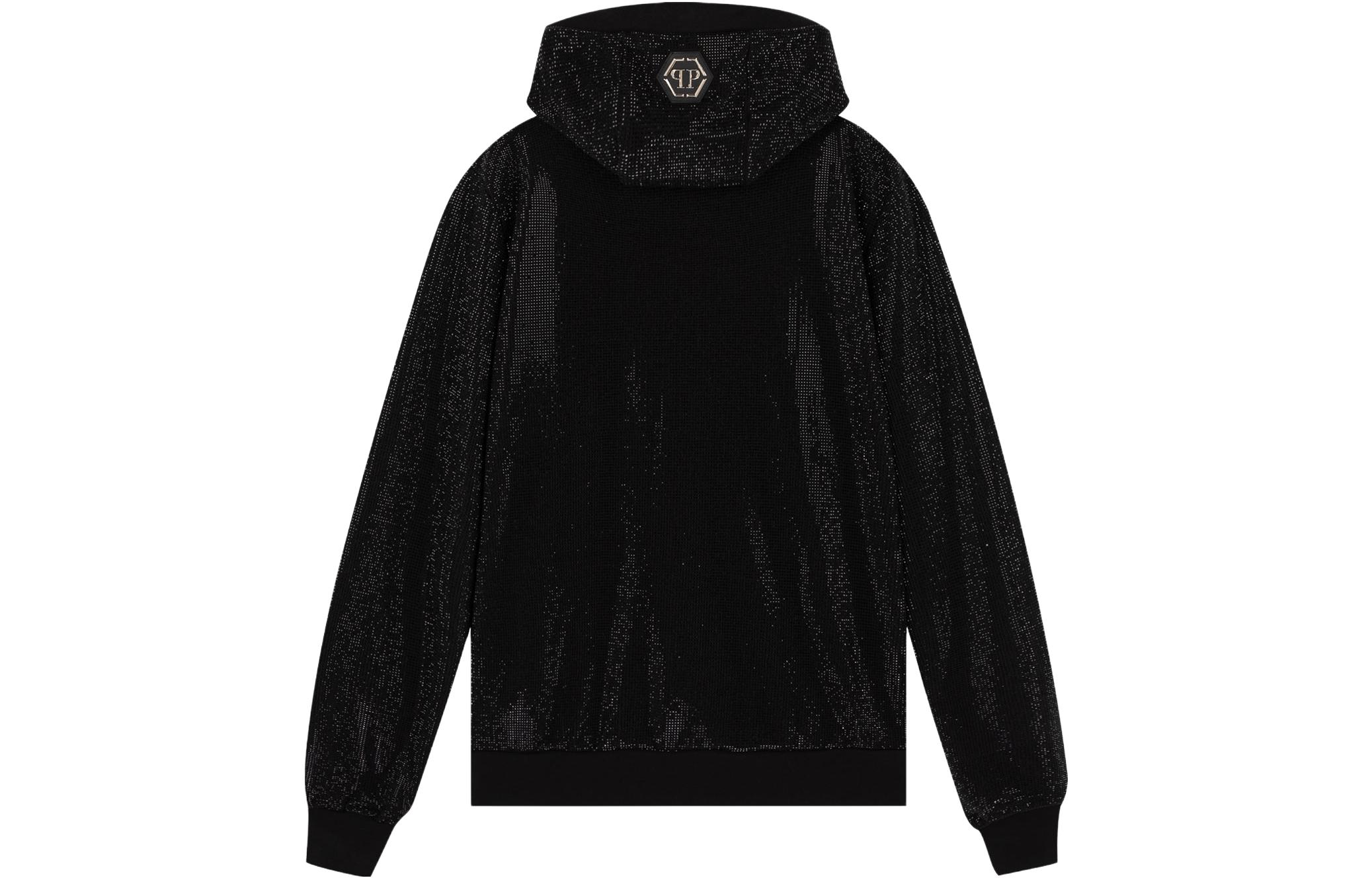 Lookbook PHILIPP PLEIN 黑色骷髅水钻连帽衫休闲卫衣 P19C-MJB1232-PJO002N-02