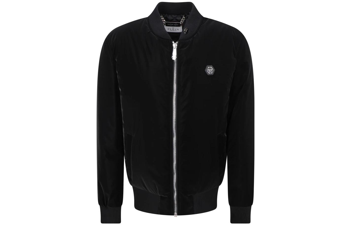 PHILIPP PLEIN Black Slim-Fit Bomber Jacket FACC-MRB2309-PNY002N-02