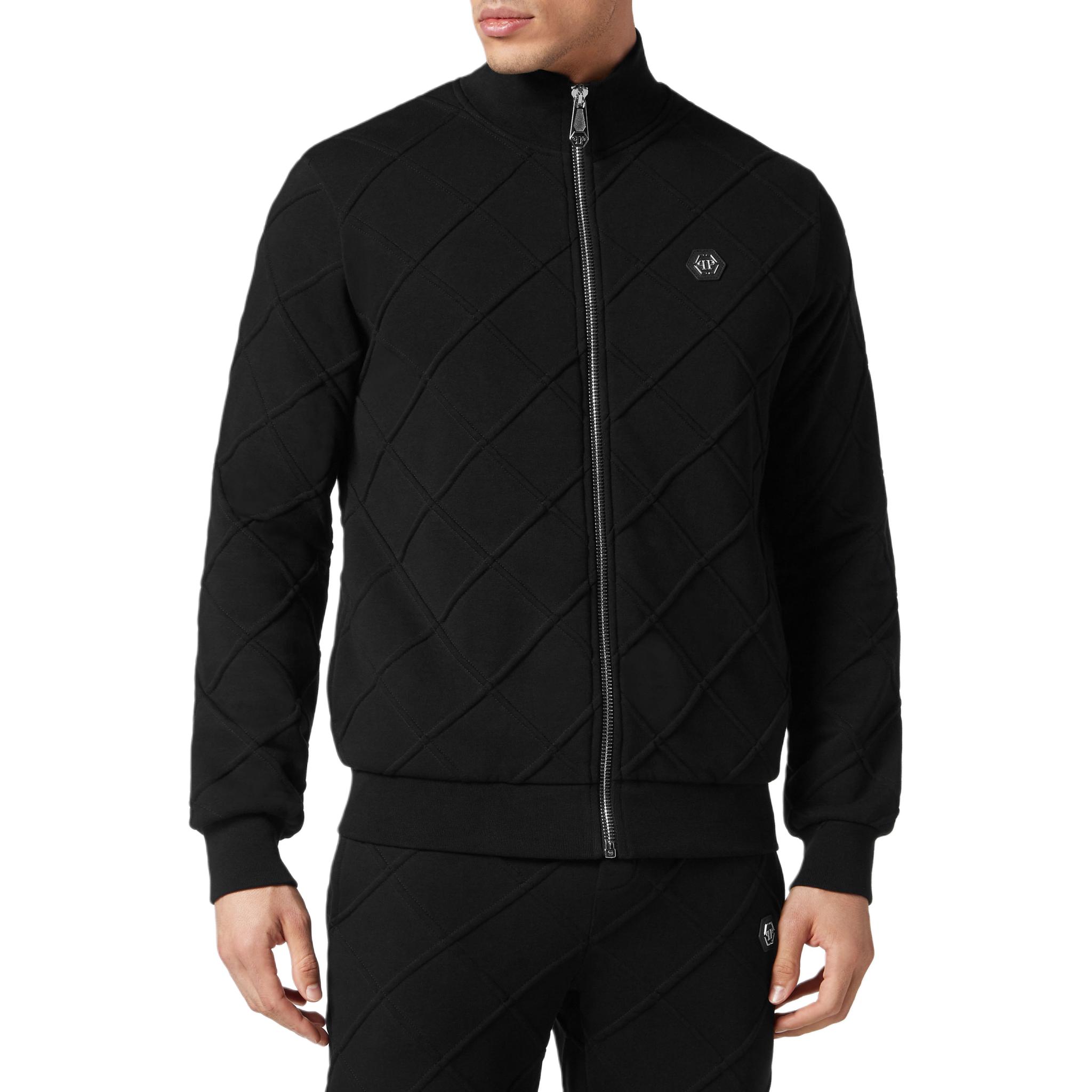 Purchase PHILIPP PLEIN 黑色高领拉链夹克带口袋 SADC-MJB3293-PJO002N-02