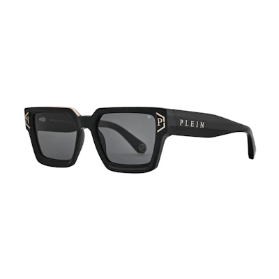 PHILIPP PLEIN Black Square Sunglasses Unisex Fashion Statement Eyewear. SPP005M570700