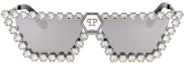 Lookbook PHILIPP PLEIN 蝴蝶造型金屬銀色太陽眼鏡 SPP030S579X