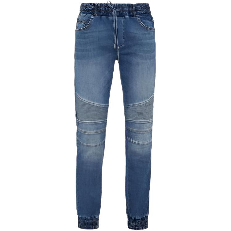 PHILIPP PLEIN Distressed Low-Rise Plain Blue Jeans for Men. PAAC-MDT2850-PDE004N-08RY