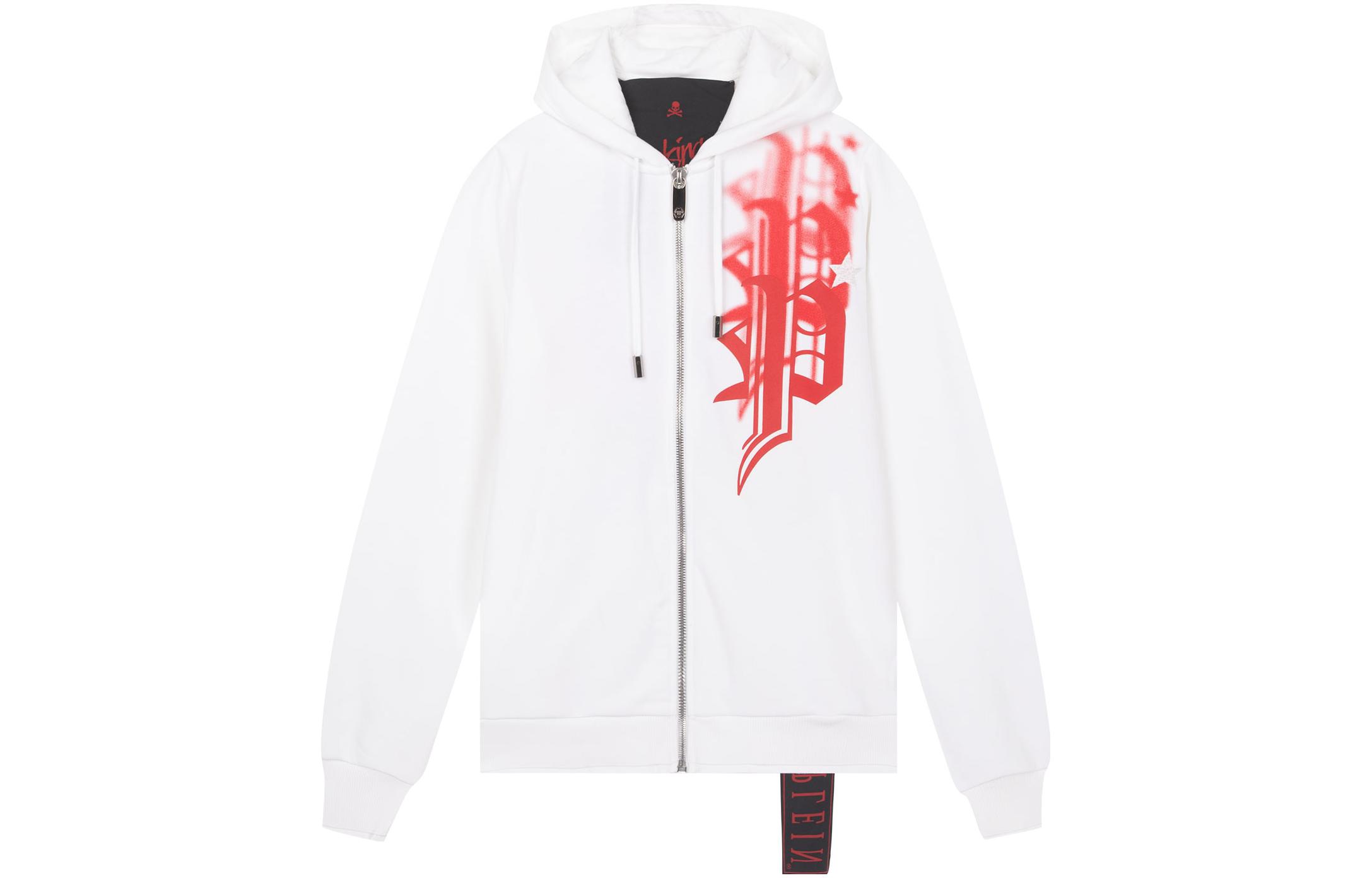 PHILIPP PLEIN FW21 Letter Print Jacket White F18C-MJB0562-PJO002N-0113