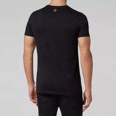 필립 플레인 FW22 블랙 달러 장식 반팔 티셔츠. S19C-MTK3030-PJY002N-02 Shop 필립 플레인 FW22 블랙 달러 장식 반팔 티셔츠. S19C-MTK3030-PJY002N-02