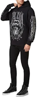 Lookbook PHILIPP PLEIN FW22 黑色連帽衫帶標誌印花與圖案設計. FABCMJB2725PJY002N0202
