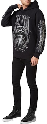 필립플레인 FW22 블랙 로고 프린트 그래픽 디자인 후드티. FABCMJB2725PJY002N0202 Lookbook 필립플레인 FW22 블랙 로고 프린트 그래픽 디자인 후드티. FABCMJB2725PJY002N0202