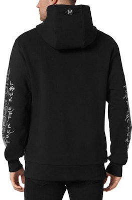 필립플레인 FW22 블랙 로고 프린트 그래픽 디자인 후드티. FABCMJB2725PJY002N0202 Shop 필립플레인 FW22 블랙 로고 프린트 그래픽 디자인 후드티. FABCMJB2725PJY002N0202