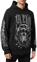 Purchase PHILIPP PLEIN FW22 黑色連帽衫帶標誌印花與圖案設計. FABCMJB2725PJY002N0202